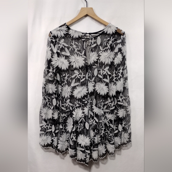 SOLD Princess Polly Indigo Skies Floral Lace Mini Dress Women's 12 Artsy Boho - Picture 8 of 11